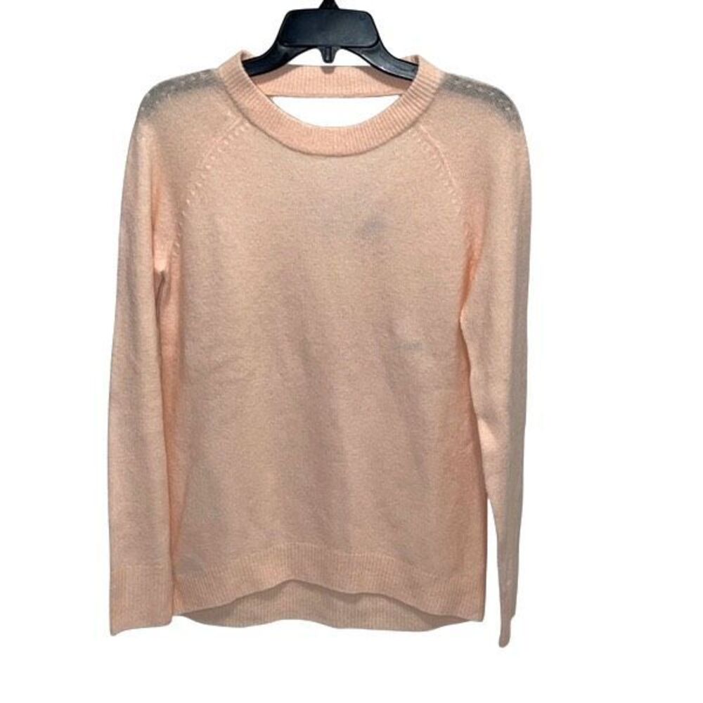 Loft Womens V-Back knit Long‎ Sleeve Knit Pullover Sweater Peach Small NWT